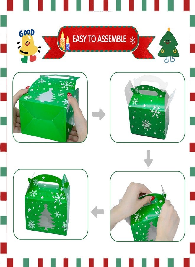 KALEFO 12PCS Christmas Holiday Cardboard Gift Boxes Bakery Food Container with Clear Window Xmas Gingerbread Cookie Boxes Winter Snowflake Favor Box - Image 4